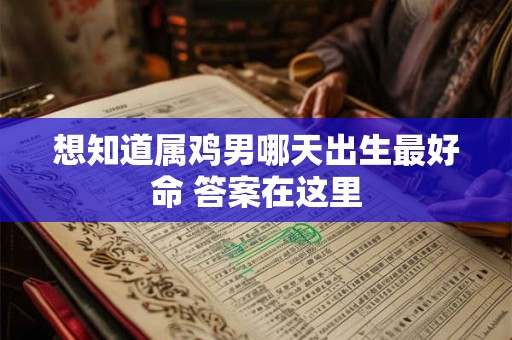 想知道属鸡男哪天出生最好命 答案在这里