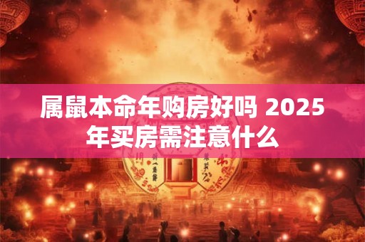属鼠本命年购房好吗 2025年买房需注意什么