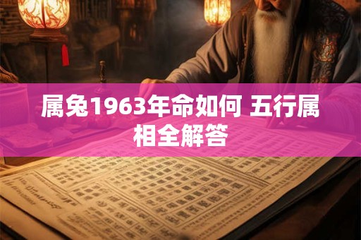 属兔1963年命如何 五行属相全解答