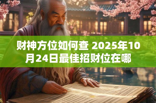 财神方位如何查 2025年10月24日最佳招财位在哪