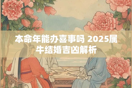 本命年能办喜事吗 2025属牛结婚吉凶解析