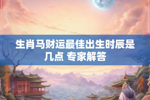 生肖马财运最佳出生时辰是几点 专家解答