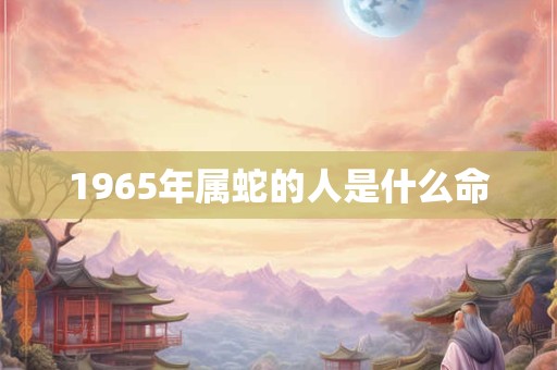 详细阅读:1965年属蛇的人是什么命 1965年属蛇的人是什么命
