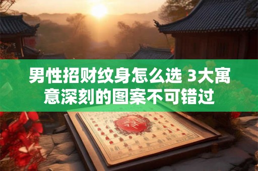 男性招财纹身怎么选 3大寓意深刻的图案不可错过