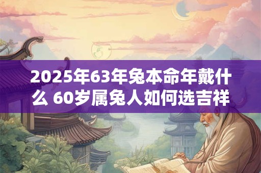2025年63年兔本命年戴什么 60岁属兔人如何选吉祥物