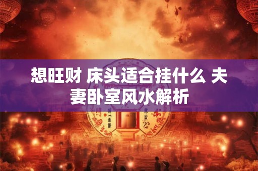 想旺财 床头适合挂什么 夫妻卧室风水解析