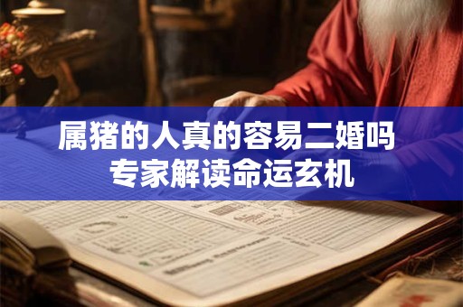 详细阅读:属猪的人真的容易二婚吗 专家解读命运玄机 属猪的人真的容易二婚吗 专家解读命运玄机