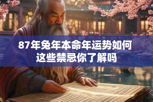 87年兔年本命年运势如何 这些禁忌你了解吗
