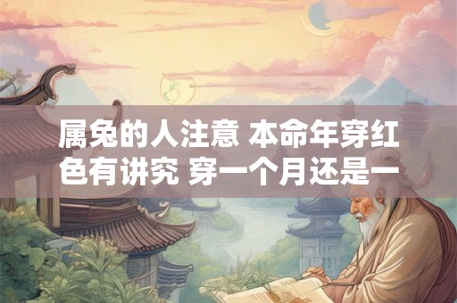 属兔的人注意 本命年穿红色有讲究 穿一个月还是一年才有效