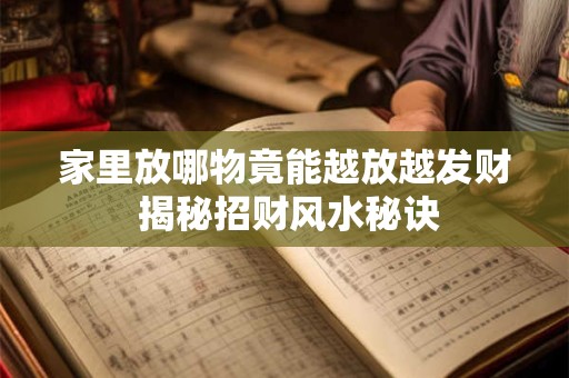 家里放哪物竟能越放越发财 揭秘招财风水秘诀