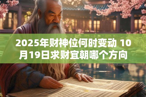 2025年财神位何时变动 10月19日求财宜朝哪个方向