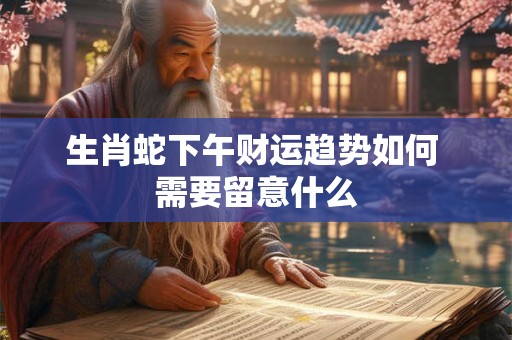 生肖蛇下午财运趋势如何 需要留意什么
