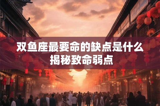 双鱼座最要命的缺点是什么 揭秘致命弱点