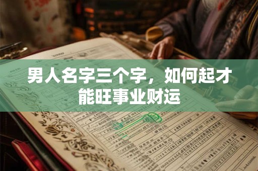 男人名字三个字，如何起才能旺事业财运