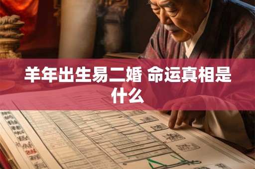 羊年出生易二婚 命运真相是什么