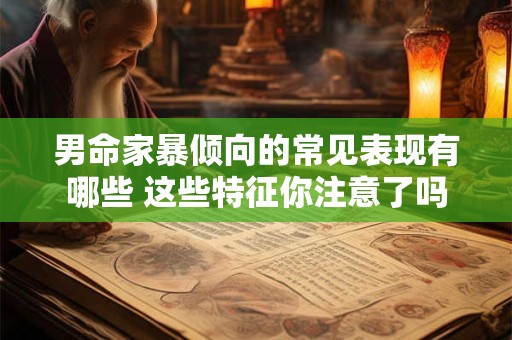 男命家暴倾向的常见表现有哪些 这些特征你注意了吗