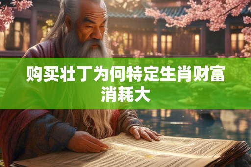 购买壮丁为何特定生肖财富消耗大