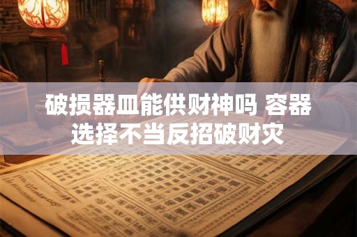 破损器皿能供财神吗 容器选择不当反招破财灾