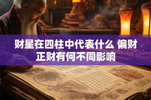财星在四柱中代表什么 偏财正财有何不同影响