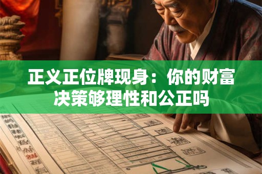 正义正位牌现身：你的财富决策够理性和公正吗