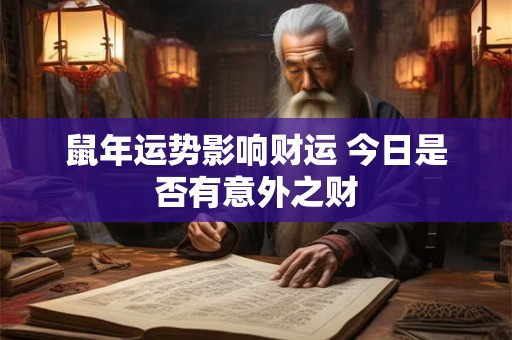 鼠年运势影响财运 今日是否有意外之财