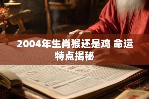 2004年生肖猴还是鸡 命运特点揭秘