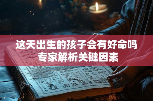 这天出生的孩子会有好命吗 专家解析关键因素