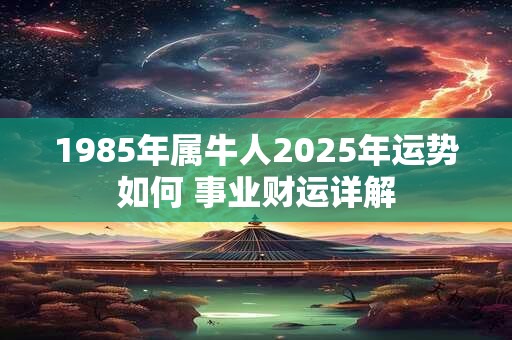 1985年属牛人2025年运势如何 事业财运详解