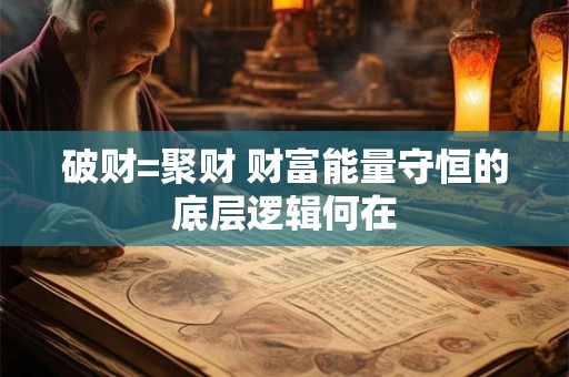 详细阅读:破财=聚财 财富能量守恒的底层逻辑何在 破财=聚财 财富能量守恒的底层逻辑何在
