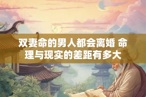 双妻命的男人都会离婚 命理与现实的差距有多大
