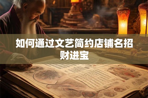 如何通过文艺简约店铺名招财进宝