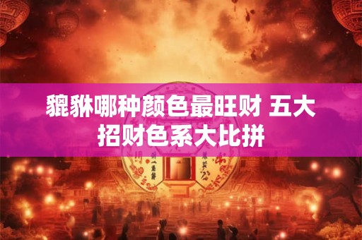 貔貅哪种颜色最旺财 五大招财色系大比拼