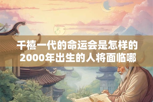 千禧一代的命运会是怎样的 2000年出生的人将面临哪些人生转折 千禧一代的命运会是怎样的 2000年出生的人将面临哪些人生转折