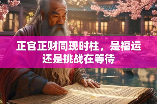 正官正财同现时柱，是福运还是挑战在等待