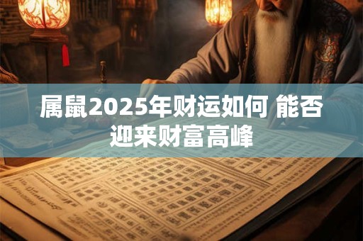 属鼠2025年财运如何 能否迎来财富高峰