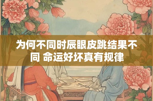 为何不同时辰眼皮跳结果不同 命运好坏真有规律