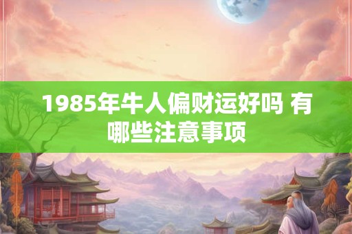1985年牛人偏财运好吗 有哪些注意事项