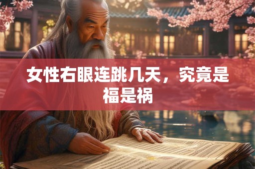 女性右眼连跳几天，究竟是福是祸