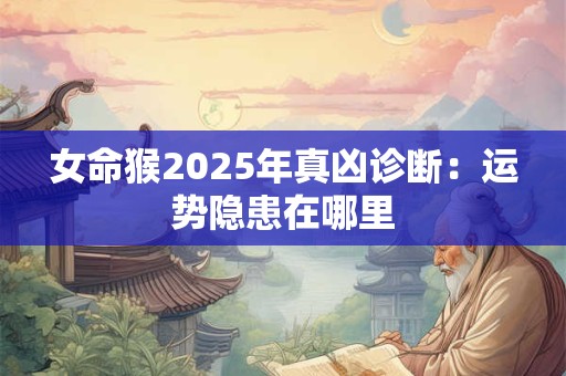 女命猴2025年真凶诊断：运势隐患在哪里