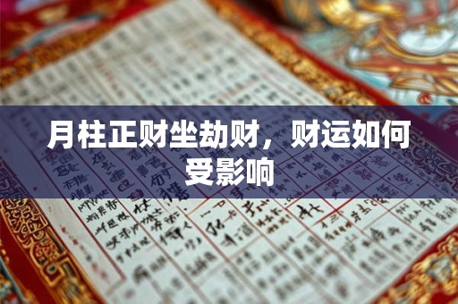 月柱正财坐劫财，财运如何受影响