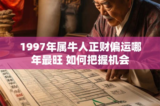 1997年属牛人正财偏运哪年最旺 如何把握机会