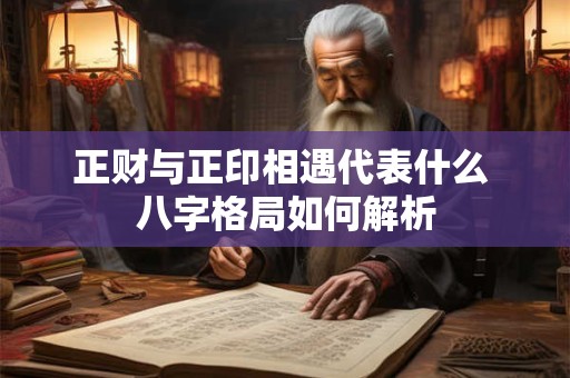正财与正印相遇代表什么 八字格局如何解析