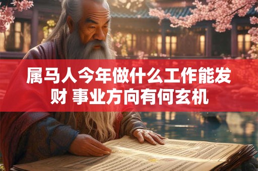属马人今年做什么工作能发财 事业方向有何玄机