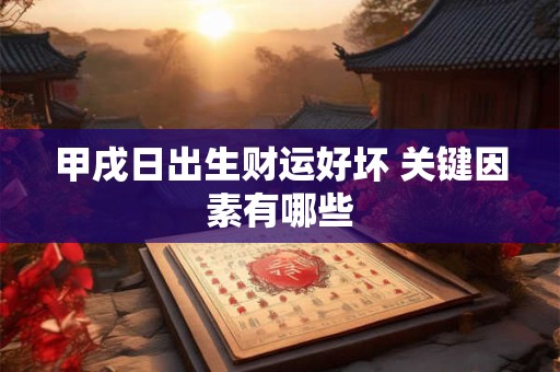 甲戌日出生财运好坏 关键因素有哪些