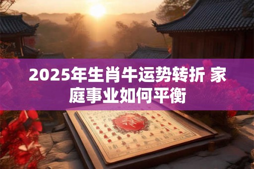 详细阅读:2025年生肖牛运势转折 家庭事业如何平衡 2025年生肖牛运势转折 家庭事业如何平衡