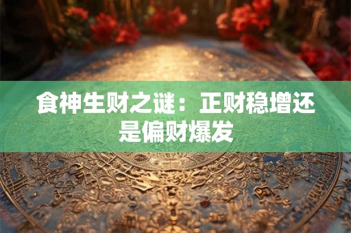 食神生财之谜：正财稳增还是偏财爆发