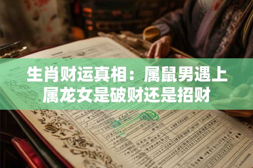 生肖财运真相：属鼠男遇上属龙女是破财还是招财
