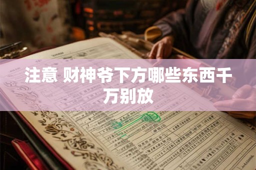 注意 财神爷下方哪些东西千万别放