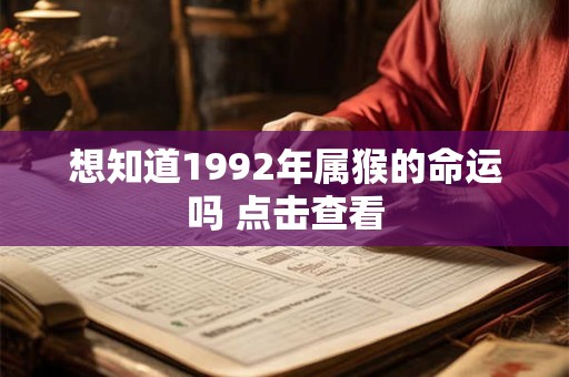 想知道1992年属猴的命运吗 点击查看