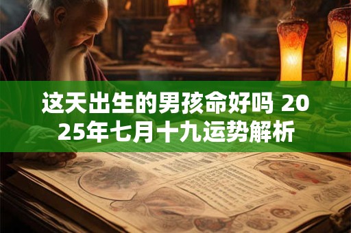 这天出生的男孩命好吗 2025年七月十九运势解析